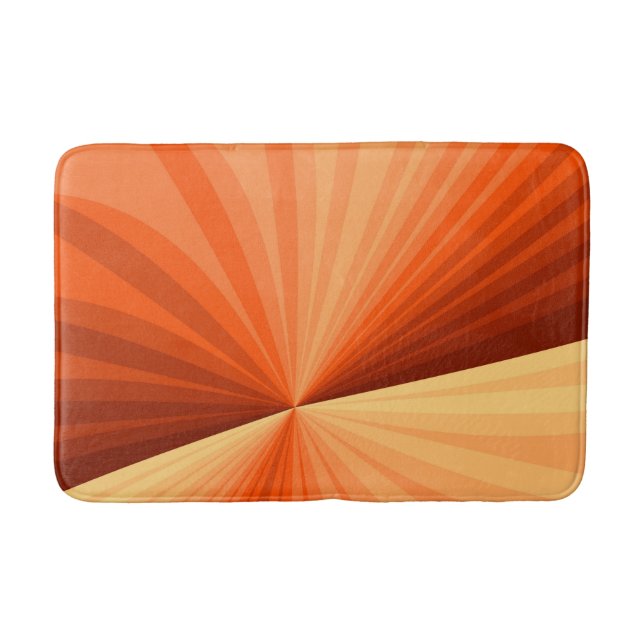 Modern Abstract Orange Red Vanilla Graphic Fractal Bath Mat (Front)