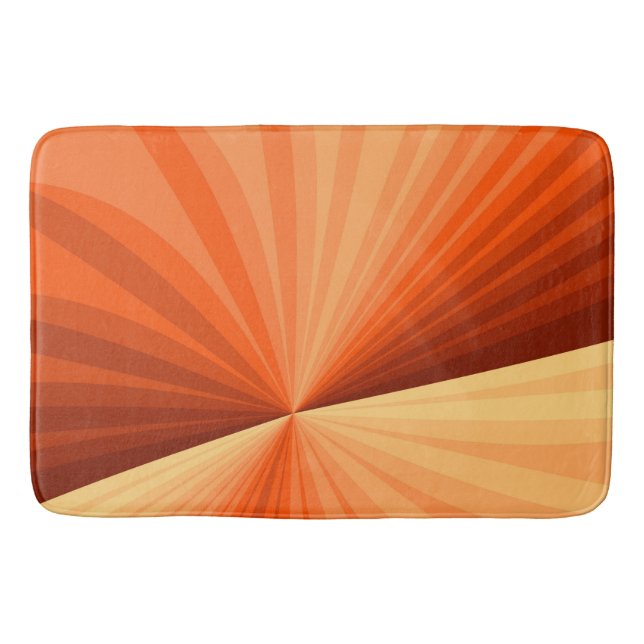 Modern Abstract Orange Red Vanilla Graphic Fractal Bath Mat (Front)