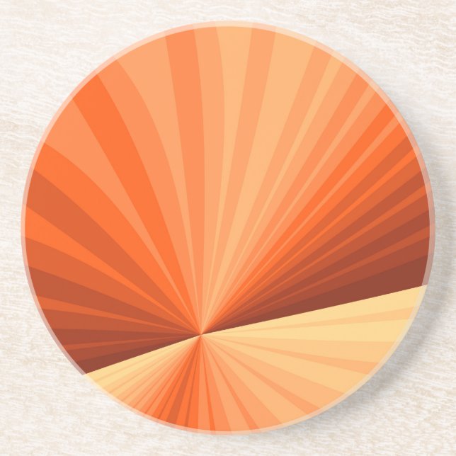 Modern Abstract Orange Red Vanilla Graphic Fractal Coaster (Front)