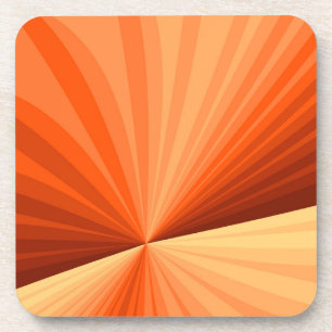 Modern Abstract Orange Red Vanilla Graphic Fractal Coaster