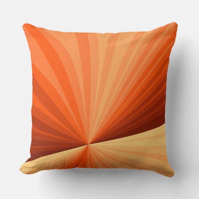 Modern Abstract Orange Red Vanilla Graphic Fractal Cushion (Front)