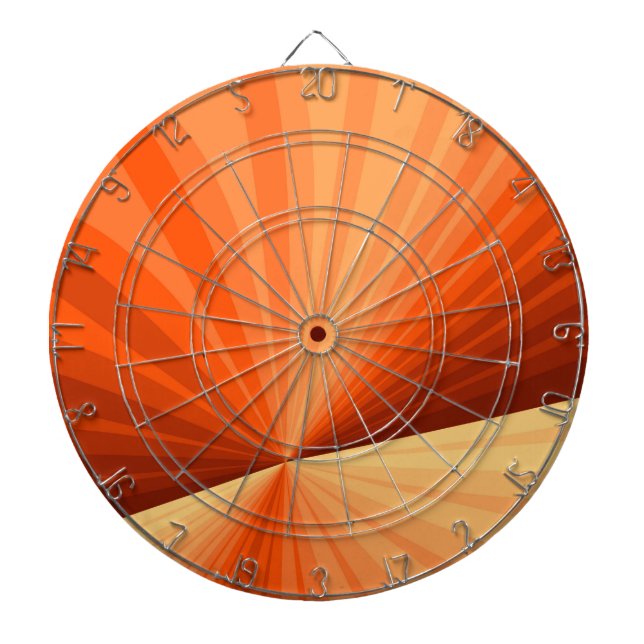 Modern Abstract Orange Red Vanilla Graphic Fractal Dartboard (Front)