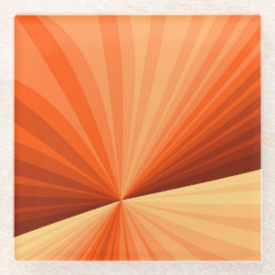 Modern Abstract Orange Red Vanilla Graphic Fractal Glass Coaster