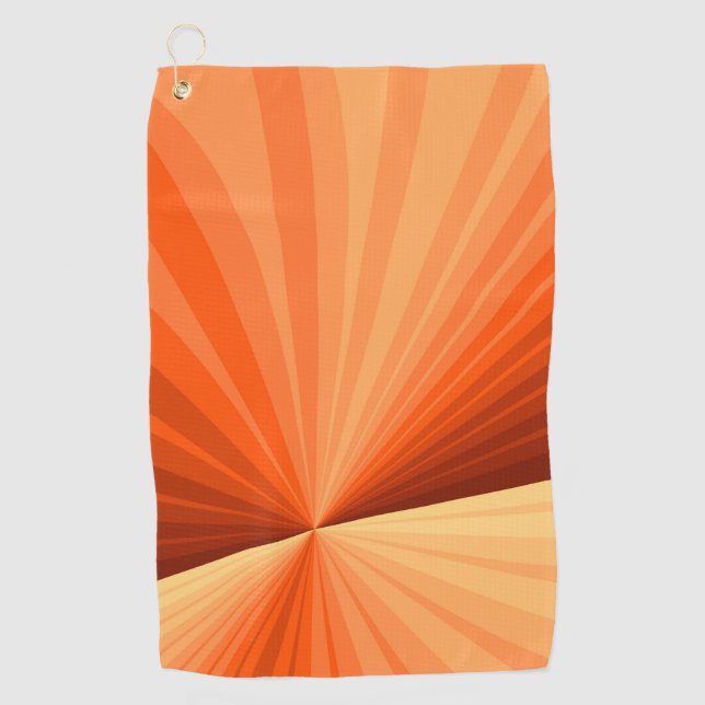 Modern Abstract Orange Red Vanilla Graphic Fractal Golf Towel (Front)