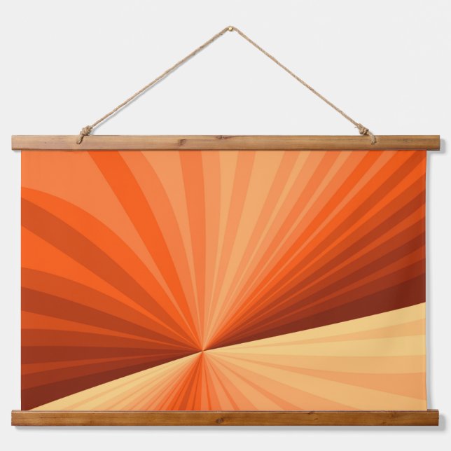 Modern Abstract Orange Red Vanilla Graphic Fractal Hanging Tapestry (Front)