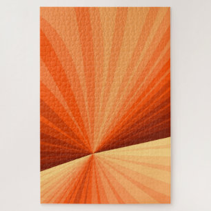 Modern Abstract Orange Red Vanilla Graphic Fractal Jigsaw Puzzle