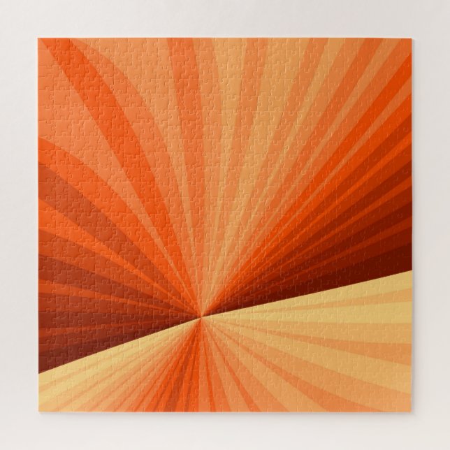 Modern Abstract Orange Red Vanilla Graphic Fractal Jigsaw Puzzle (Vertical)