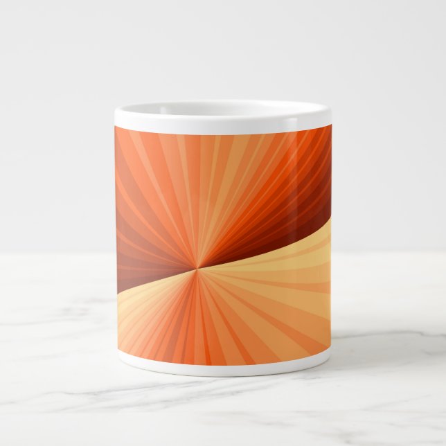 Modern Abstract Orange Red Vanilla Graphic Fractal Large Coffee Mug (Front)