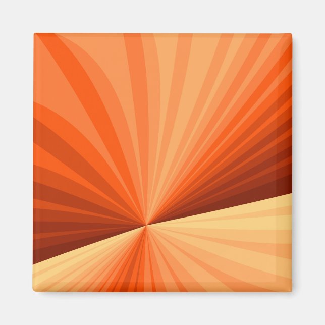 Modern Abstract Orange Red Vanilla Graphic Fractal Magnet (Front)