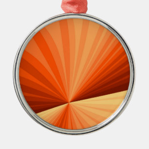 Modern Abstract Orange Red Vanilla Graphic Fractal Metal Tree Decoration