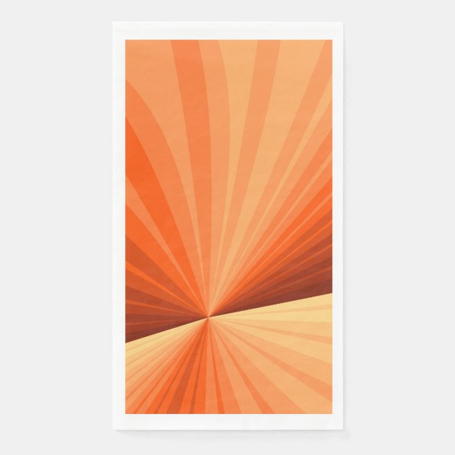 Modern Abstract Orange Red Vanilla Graphic Fractal Napkin (Front)