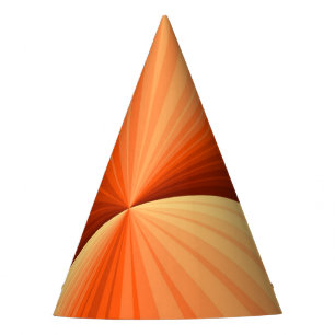 Modern Abstract Orange Red Vanilla Graphic Fractal Party Hat