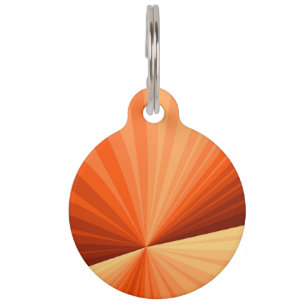 Modern Abstract Orange Red Vanilla Graphic Fractal Pet Tag
