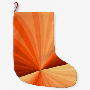 Modern Abstract Orange Red Vanilla Graphic Fractal Small Christmas Stocking