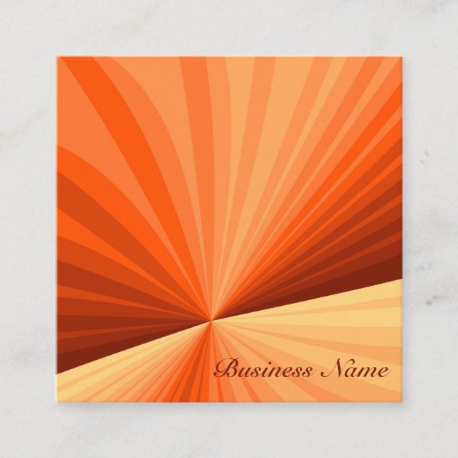 Modern Abstract Orange Red Vanilla Graphic Fractal Square Business Card (Front)