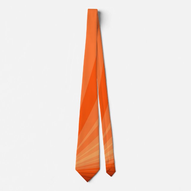 Modern Abstract Orange Red Vanilla Graphic Fractal Tie (Front)