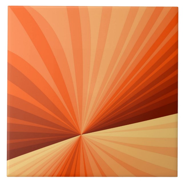 Modern Abstract Orange Red Vanilla Graphic Fractal Tile (Front)