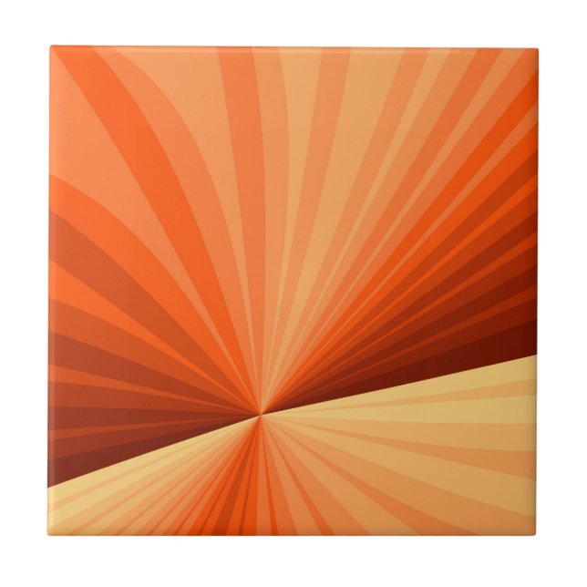 Modern Abstract Orange Red Vanilla Graphic Fractal Tile (Front)