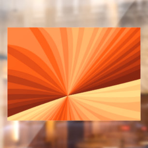 Modern Abstract Orange Red Vanilla Graphic Fractal Window Cling