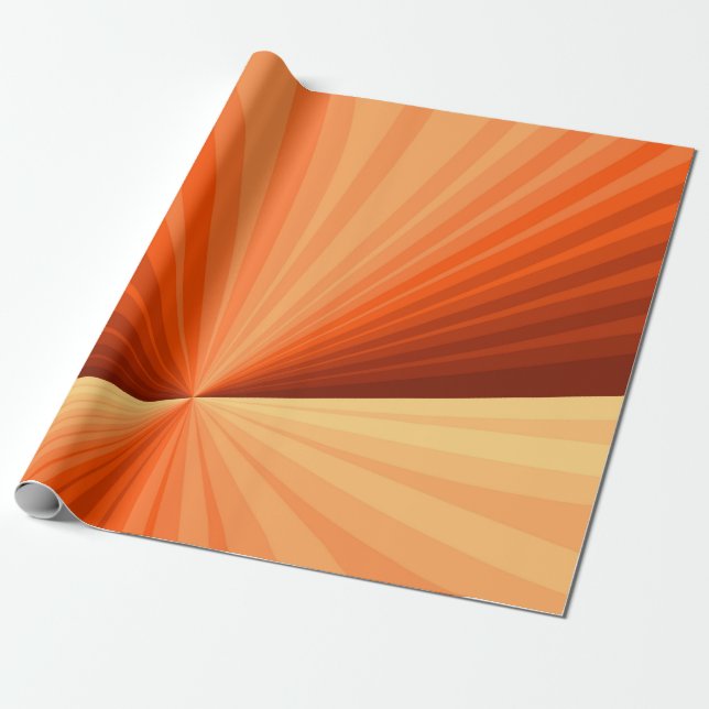 Modern Abstract Orange Red Vanilla Graphic Fractal Wrapping Paper (Unrolled)