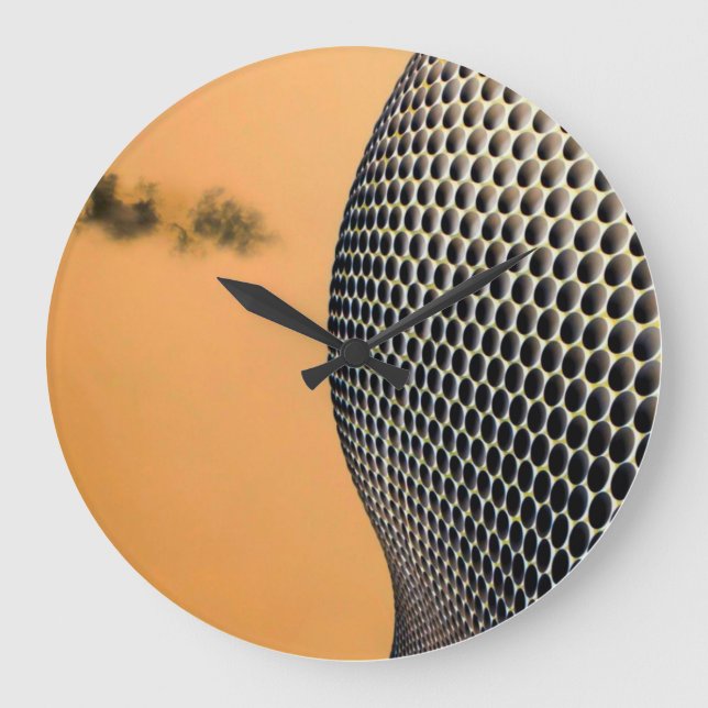 Modern Abstract Orange Technology Artisan Large Clock (Front)