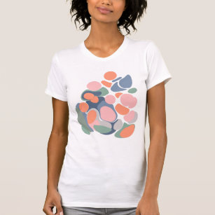 Modern Abstract Organic Shapes Art in Earthy Colou T-Shirt