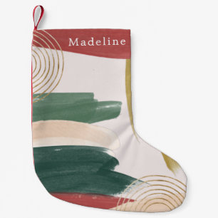 Modern Abstract Paint   Monogram Christmas Small Christmas Stocking