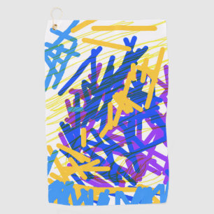 Modern Abstract Paint Splash Golf Towel