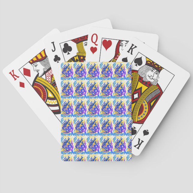 Modern Abstract Paint Splash Playing Cards (Back)