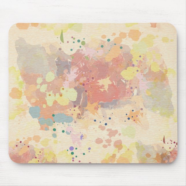 Modern Abstract Paint Splashes Mouse Mat (Front)