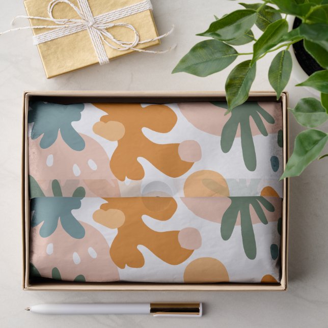 Modern Abstract Paint Strokes Pattern Tissue Paper (Gift)