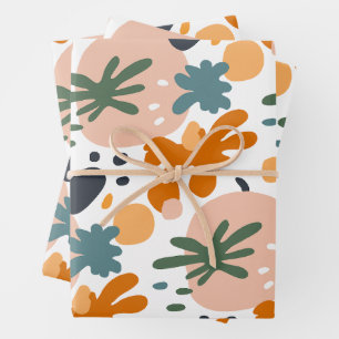 Modern Abstract Paint Strokes Pattern Wrapping Paper Sheet