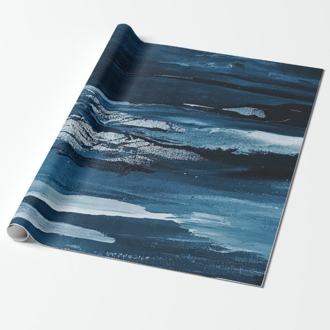 Modern Abstract Paint Wrapping Paper (Unrolled)