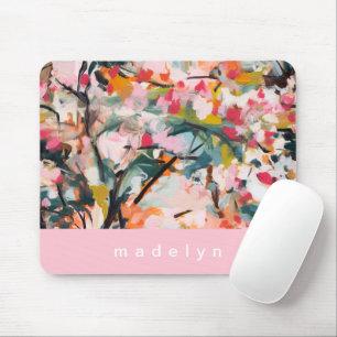 Modern Abstract Painted Botanical Tree Mouse Mat