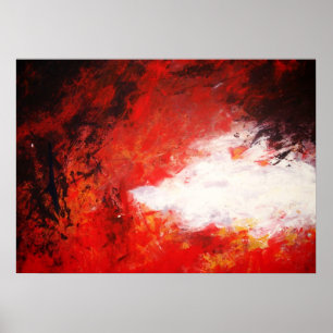 Modern Abstract Painting Art Print Red Creative