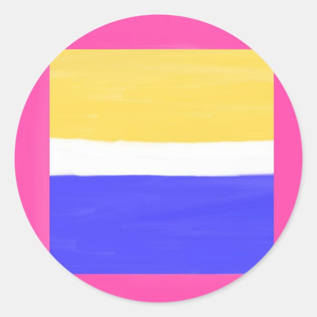 modern abstract painting classic round sticker (Front)