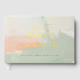 Modern Abstract Painting Foil Bridal Shower Guest Book