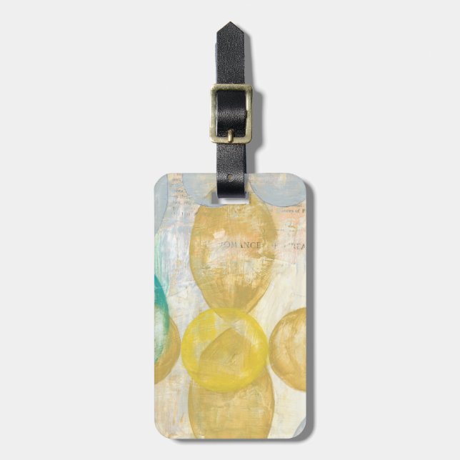Modern Abstract Painting on Newsprint Luggage Tag (Front Vertical)