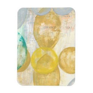 Modern Abstract Painting on Newsprint Magnet