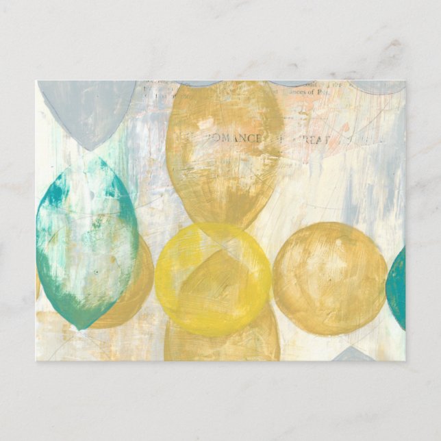 Modern Abstract Painting on Newsprint Postcard (Front)