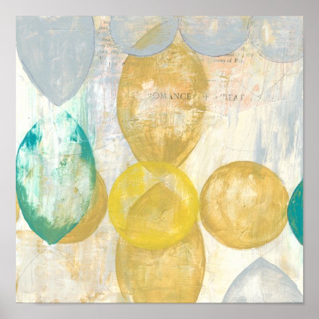 Modern Abstract Painting on Newsprint Poster (Front)