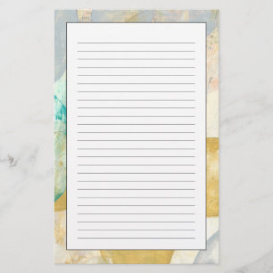 Modern Abstract Painting on Newsprint Stationery