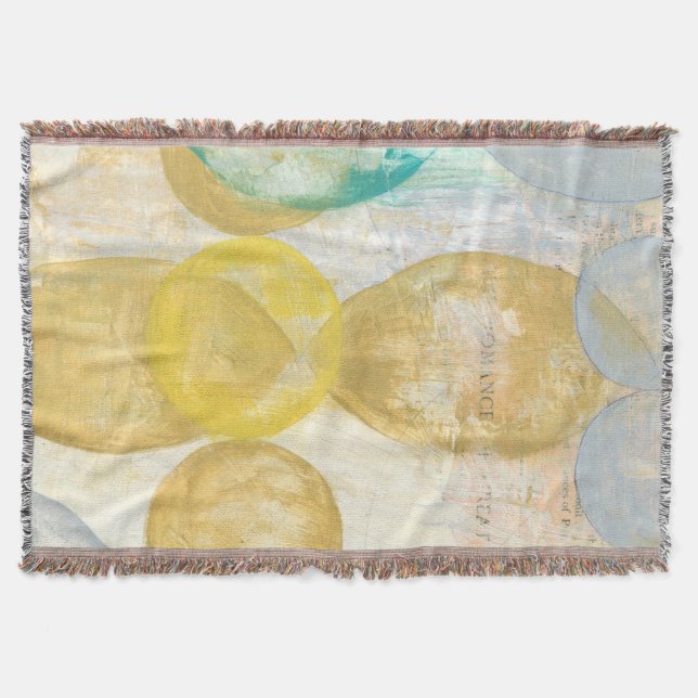 Modern Abstract Painting on Newsprint Throw Blanket (Front)