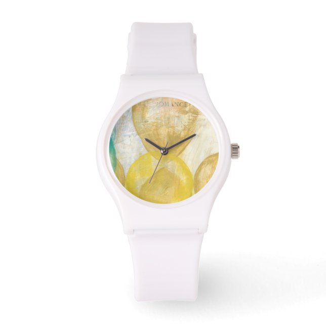 Modern Abstract Painting on Newsprint Watch (Front)