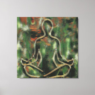 Modern Abstract Painting Yoga Meditation Green Art Canvas Print