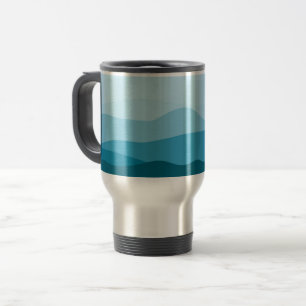 Modern Abstract Pastel Blue Pink Mountains Travel Mug