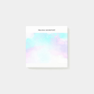 Modern Abstract Pastel Blue & Purple Watercolor Post-it Notes