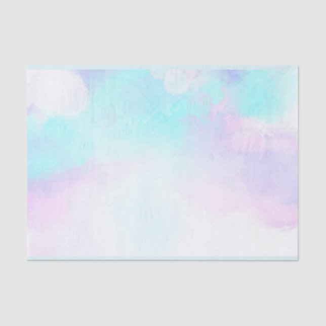 Modern Abstract Pastel Blue & Purple Watercolor Tissue Paper (Front)