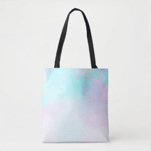 Modern Abstract Pastel Blue & Purple Watercolor Tote Bag