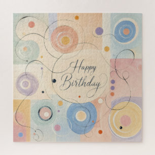 Modern Abstract Pastel Circles Swirls Jigsaw Puzzle